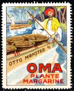 1920 Denmark Poster Stamp Otto Monsted Oma Plant Margarine