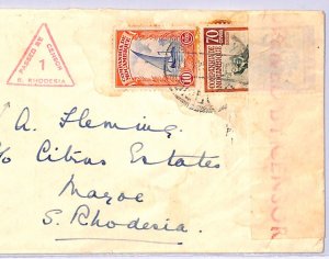 MOZAMBIQUE Company WW2 Cover Beira S.RHODESIA *CENSOR* Mazoe 1941 {samwells}WB17