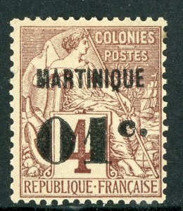 Martinique 1888 French Colony 1¢/4¢ Claret Scott #10 Mint E84