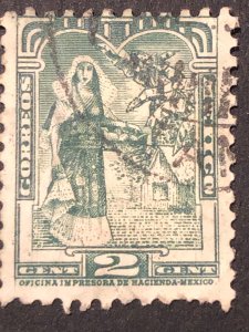 2cent Mexico green, stamp mix good perf. Nice colour used stamp hs:1