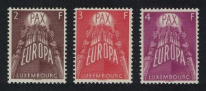 Luxembourg Europa 3v 1957 MNH SG#626-628