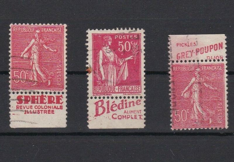 france early advertising attached labels used stamps ref r13163