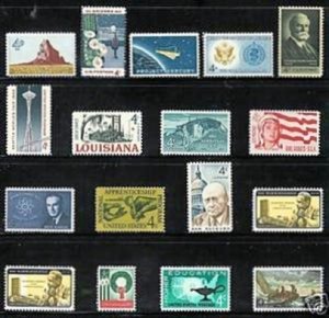 US 1962 Commemoratives Year Set  (1191-1207) 17 var.,  MNH, (4)