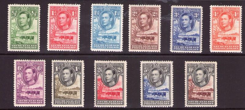 BECHUANALAND George VI 1938 set, multiple,multi-colour lightly hinged