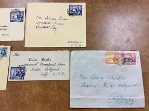 {BJ STAMPS} 5 1947 to 49 CYPRUS covers Fan mail  to Deanna Durbin George VI