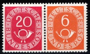 Germany Bund Scott # 677, 673, mint n, se-tenant, Mi # W3