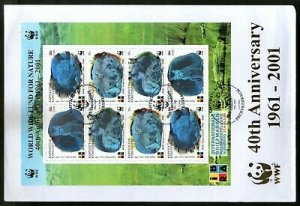 Kyrgyzstan 2001 WWF Corsac Fox Wildlife Animal Sc 175 Hologram Sheetlet FDC 1524