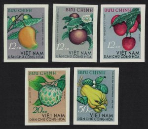 Vietnam Tropical Fruit 5v Imperf 1964 MNH SC#324-328 SG#N331-N335 MI#334U-338U