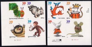 Scott #3994a Children's Books Animals (2) Plate Block of 4 Stamps - MNH