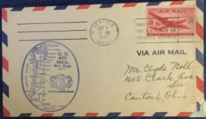 US First Flight Cover AM 77 Seattle WA to Bellingham WA 9/5/1947 #C32 L19