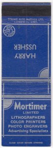 Canada Revenue 3/20¢ Excise Tax Matchbook MORTIMER LIMITED