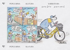Croatia 2024 MNH Stamps Souvenir Sheet Comic Books Postman Comics