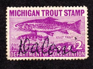 Michigan State Revenue, Trout stamp # MIT17 used Lot 230717