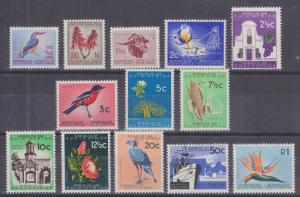 South Africa Sc 254-266 MNH/MLH. 1961 Definitives, cplt set, 1st 3 values VLH