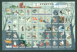 Denmark. Poster Stamp, Sheet.Folded. H. C. Andersen 50 Fairytales. Birds,Train