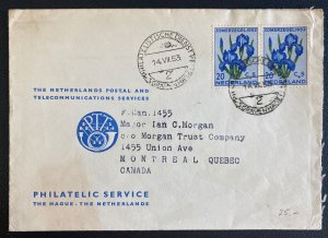 1953 The Hague Netherlands Cover To Montreal Canada Philatelic Service