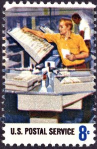 SC#1493 8¢ Postal Employees: Mail Canceling Single (1973) MNH