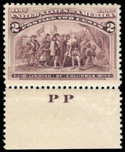 MOMEN: US STAMPS #231 PP IMPRINT MINT OG NH VF/XF JUMBO