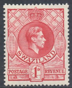 Swaziland Scott 28 - SG29, 1938 George VI 1d Perf 13.1/2 x 13 MH*