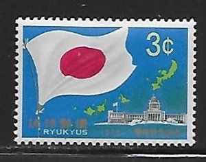 Ryukyu Islands 206 1970 Japanese Flag single MNH