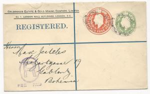 Great Britain H&G #383 Registered Postal Stationery Cover August 3, 1906