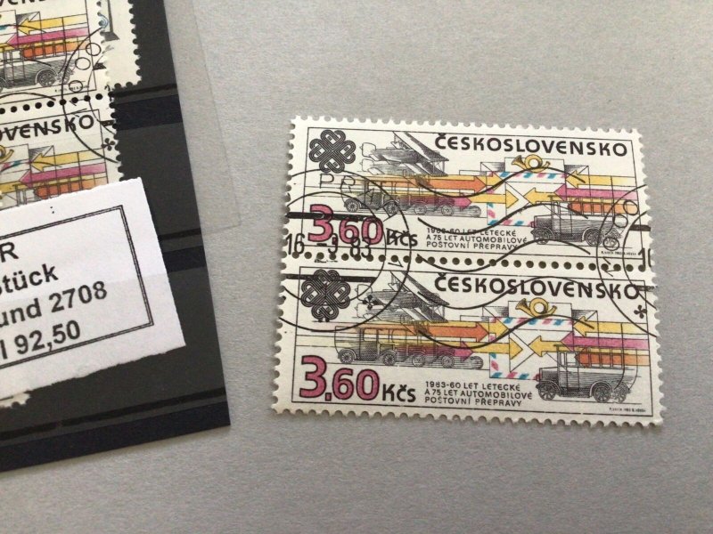 Czechoslovakia used pairs Stamps  Ref 64100