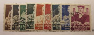 GERMANY, Scott: B59-B67 SET, USED, Lot31, Cat $123.10