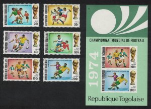 Togo Football World Cup Championship Germany 6v +MS 1974 MNH SG#982-MS988