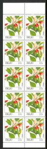 PALAU 1987-88 22c Indigenous Flowers Booklet Pane of 10 Scott No. 132a MNH