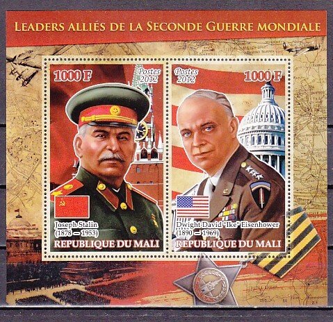 Mali, 2012 issue. War Leaders. D. Eisenhower & J. Stalin s/sheet. ^