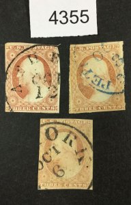 MOMEN: US STAMPS  #11 OCT C.D.S USED LOT #4355