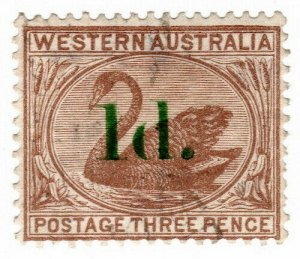 (I.B) Australia Postal : Western Australia 1d on 3d OP (SG 92)