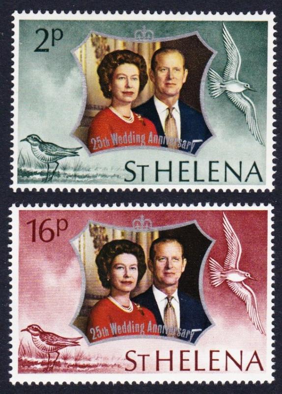 St. Helena Royal Silver Wedding 2v SG#289-290 MI#258-259