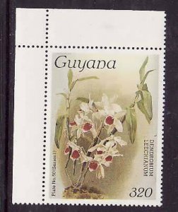 Guyana-Sc#1087a- id9-unused NH 320c-Flowers-Orchids-wmk Lotus Bud Multiple-1985-