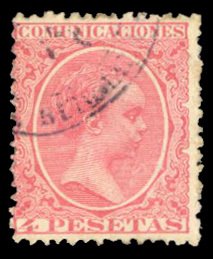 Spain #269 Cat$47.50, 1889 4p carmine rose, used