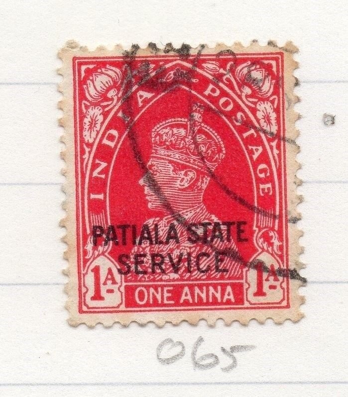 Indian States Patiala 1938-43 Early Issue Fine Used 1a. Optd 203614