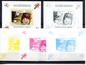Guinea Bissau 2008 AFRICAN FAUNA 4 Color Proofs+ Original Deluxe s/s VF