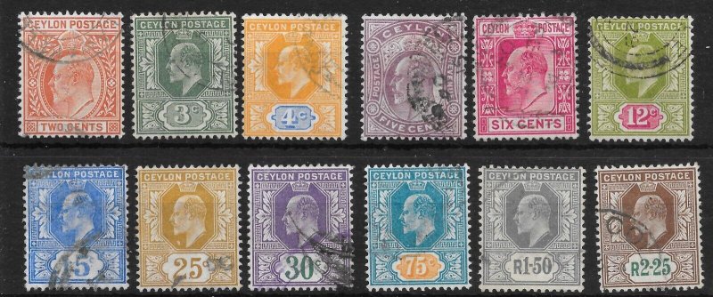 CEYLON SG265/76 1903-5 DEFINITIVE SET USED