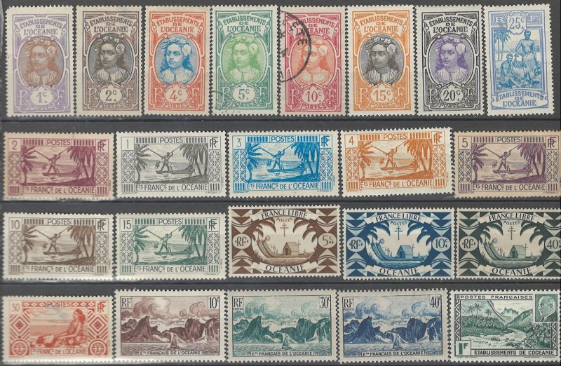 COLLECTION LOT # 3527 FRENCH POLYNESIA 29 ALL CONDITIONS 1913+ CV+$21