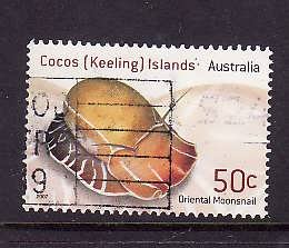 Cocos (Keeling) Is.-Sc#345a-used 50c Oriental Moonsnail-Marine Life-2007-