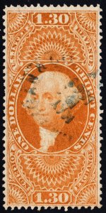 US R77c $1.30 1863 First Issue revenue Foreign Exchange fine used 1869 cancel