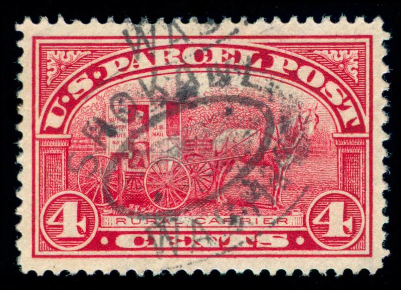 MOMEN: US STAMPS #Q4 USED PSE GRADED CERT XF-SUP 95