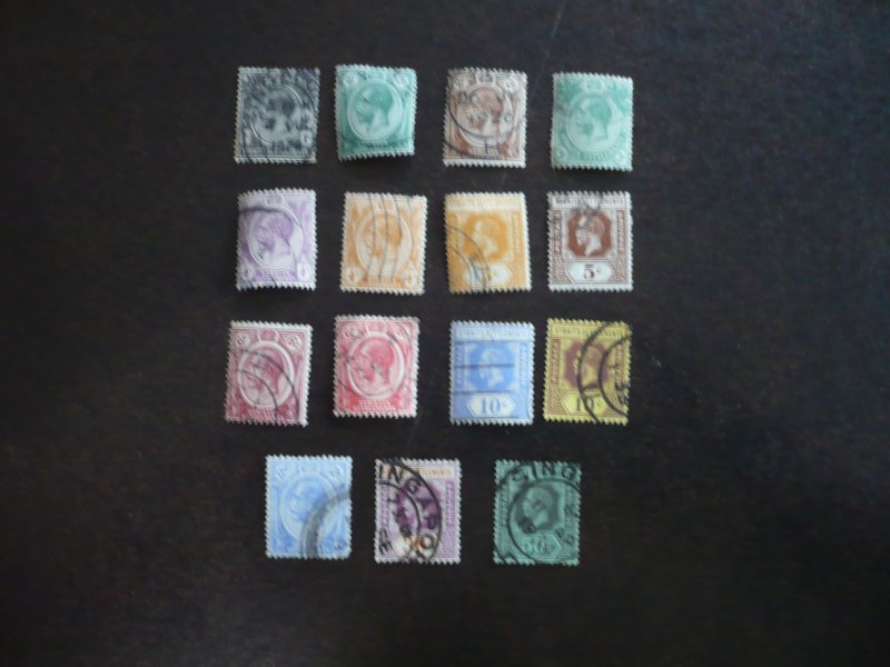 Stamps - Straits Settlements - Scott#179-198 - Used Part Set of 15 Stamps