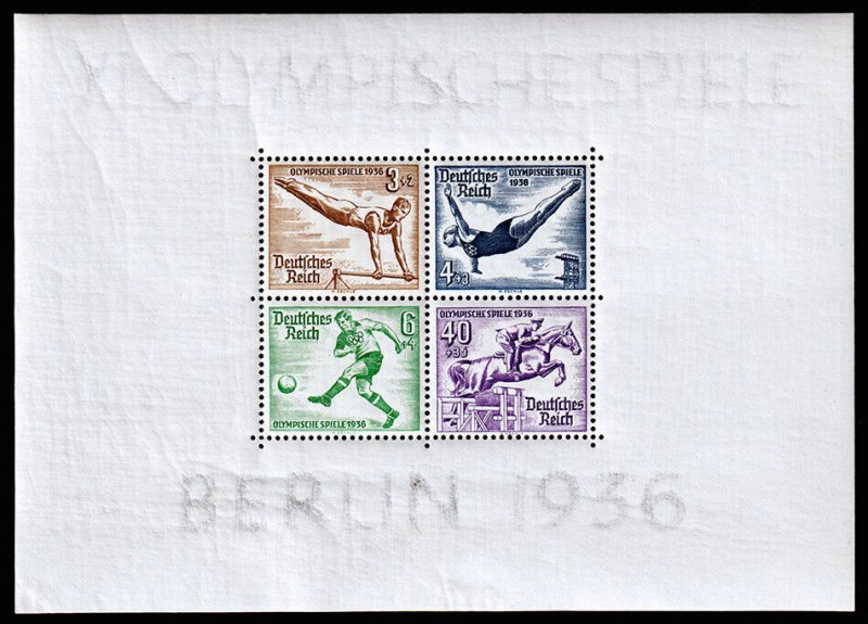 Germany Scott B91 Souvenir Sheet (1936) Mint NH VF, CV $100.00 C