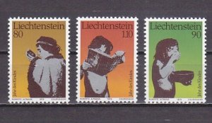 Liechtenstein, Scott cat. 665-667. Int`l Year of the Child issue. ^