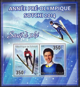 Djibouti 2013 Olympics Games Sochi 2014 (II) Ski Jumping Sheet MNH