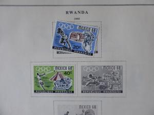 Rwanda 1962-1980  Mint/Used Stamp Collection on Scott Int Alb Pgs