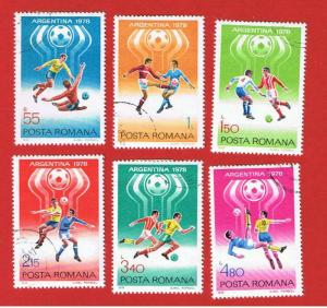 Romania #2761-2766 VF used  Soccer  Free S/H