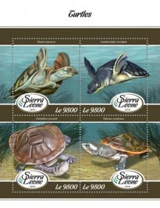 Sierra Leone - 2018 Turtles & Tortoises 4 Stamp Sheet Michel #9250-3 SRL18015a