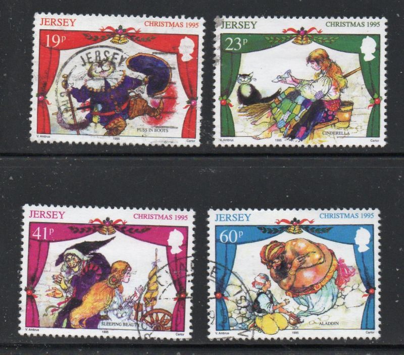 Jersey Sc 73235 1995 Christmas stamp set used Europe Channel